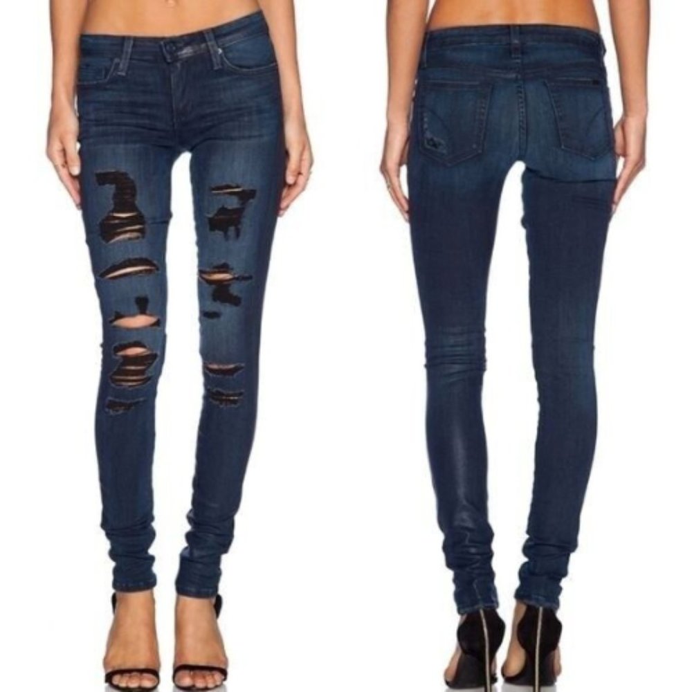 Joe's Jeans Skinny Distressed Ellery Mid RiseDark Wash SZ 29 NEW!